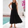 imageBTFBM Summer Halter Dresses for Women 2025 Casual Spring Hollow Out Sleeveless Boho Sundresses Beach Vacation Maxi DressBlack