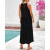 imageBTFBM Summer Halter Dresses for Women 2025 Casual Spring Hollow Out Sleeveless Boho Sundresses Beach Vacation Maxi DressBlack