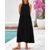 imageBTFBM Summer Halter Dresses for Women 2025 Casual Spring Hollow Out Sleeveless Boho Sundresses Beach Vacation Maxi DressBlack