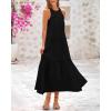 imageBTFBM Summer Halter Dresses for Women 2025 Casual Spring Hollow Out Sleeveless Boho Sundresses Beach Vacation Maxi DressBlack
