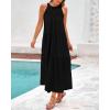 imageBTFBM Summer Halter Dresses for Women 2025 Casual Spring Hollow Out Sleeveless Boho Sundresses Beach Vacation Maxi DressBlack