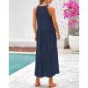imageBTFBM Summer Halter Dresses for Women 2025 Casual Spring Hollow Out Sleeveless Boho Sundresses Beach Vacation Maxi DressDark Blue