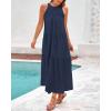 imageBTFBM Summer Halter Dresses for Women 2025 Casual Spring Hollow Out Sleeveless Boho Sundresses Beach Vacation Maxi DressDark Blue