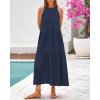 imageBTFBM Summer Halter Dresses for Women 2025 Casual Spring Hollow Out Sleeveless Boho Sundresses Beach Vacation Maxi DressDark Blue