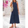 imageBTFBM Summer Halter Dresses for Women 2025 Casual Spring Hollow Out Sleeveless Boho Sundresses Beach Vacation Maxi DressDark Blue