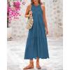 imageBTFBM Summer Halter Dresses for Women 2025 Casual Spring Hollow Out Sleeveless Boho Sundresses Beach Vacation Maxi DressLake Blue