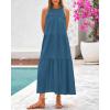 imageBTFBM Summer Halter Dresses for Women 2025 Casual Spring Hollow Out Sleeveless Boho Sundresses Beach Vacation Maxi DressLake Blue