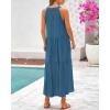 imageBTFBM Summer Halter Dresses for Women 2025 Casual Spring Hollow Out Sleeveless Boho Sundresses Beach Vacation Maxi DressLake Blue