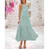 imageBTFBM Summer Halter Dresses for Women 2025 Casual Spring Hollow Out Sleeveless Boho Sundresses Beach Vacation Maxi DressMint Green