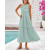 imageBTFBM Summer Halter Dresses for Women 2025 Casual Spring Hollow Out Sleeveless Boho Sundresses Beach Vacation Maxi DressMint Green