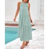 imageBTFBM Summer Halter Dresses for Women 2025 Casual Spring Hollow Out Sleeveless Boho Sundresses Beach Vacation Maxi DressMint Green