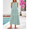 imageBTFBM Summer Halter Dresses for Women 2025 Casual Spring Hollow Out Sleeveless Boho Sundresses Beach Vacation Maxi DressMint Green