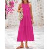 imageBTFBM Summer Halter Dresses for Women 2025 Casual Spring Hollow Out Sleeveless Boho Sundresses Beach Vacation Maxi DressRose Red
