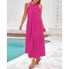 imageBTFBM Summer Halter Dresses for Women 2025 Casual Spring Hollow Out Sleeveless Boho Sundresses Beach Vacation Maxi DressRose Red