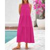 imageBTFBM Summer Halter Dresses for Women 2025 Casual Spring Hollow Out Sleeveless Boho Sundresses Beach Vacation Maxi DressRose Red