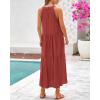 imageBTFBM Summer Halter Dresses for Women 2025 Casual Spring Hollow Out Sleeveless Boho Sundresses Beach Vacation Maxi DressRust Red