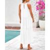 imageBTFBM Summer Halter Dresses for Women 2025 Casual Spring Hollow Out Sleeveless Boho Sundresses Beach Vacation Maxi DressWhite