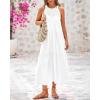 imageBTFBM Summer Halter Dresses for Women 2025 Casual Spring Hollow Out Sleeveless Boho Sundresses Beach Vacation Maxi DressWhite