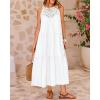 imageBTFBM Summer Halter Dresses for Women 2025 Casual Spring Hollow Out Sleeveless Boho Sundresses Beach Vacation Maxi DressWhite