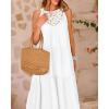imageBTFBM Summer Halter Dresses for Women 2025 Casual Spring Hollow Out Sleeveless Boho Sundresses Beach Vacation Maxi DressWhite