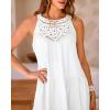 imageBTFBM Summer Halter Dresses for Women 2025 Casual Spring Hollow Out Sleeveless Boho Sundresses Beach Vacation Maxi DressWhite