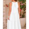 imageBTFBM Summer Halter Dresses for Women 2025 Casual Spring Hollow Out Sleeveless Boho Sundresses Beach Vacation Maxi DressWhite