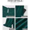 imageBTFBM Women Casual Summer Dresses 2025 Spring Crew Neck Ruffle Short Sleeve Floral Print Smocked Boho Flowy Maxi DressSolid Dark Green