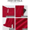 imageBTFBM Women Casual Summer Dresses 2025 Spring Crew Neck Ruffle Short Sleeve Floral Print Smocked Boho Flowy Maxi DressSolid Red
