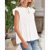 imageBTFBM Women Summer Casual Shirt 2025 Resort Outfits Ruffle Cap Sleeve Front Bow Tie Tops Loose Flowy Beach Blouse ShirtsBeige White