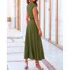 imageBTFBM Women Two Piece Skirt Set Casual Ribbed Knit Crew Neck Short Sleeve Cropped Top Elastic Waist Swing Midi SkirtsSolid Army Green