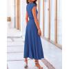 imageBTFBM Women Two Piece Skirt Set Casual Ribbed Knit Crew Neck Short Sleeve Cropped Top Elastic Waist Swing Midi SkirtsSolid Deep Blue