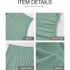 imageBTFBM Women Two Piece Skirt Set Casual Ribbed Knit Crew Neck Short Sleeve Cropped Top Elastic Waist Swing Midi SkirtsSolid Fruit Green