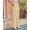 imageBTFBM Striped Wide Leg Pants for Women Dressy Elastic High Waisted Business Casual Outfits Office Work Palazzo TrousersBeige