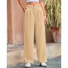imageBTFBM Striped Wide Leg Pants for Women Dressy Elastic High Waisted Business Casual Outfits Office Work Palazzo TrousersBeige
