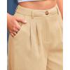 imageBTFBM Striped Wide Leg Pants for Women Dressy Elastic High Waisted Business Casual Outfits Office Work Palazzo TrousersBeige