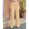 imageBTFBM Striped Wide Leg Pants for Women Dressy Elastic High Waisted Business Casual Outfits Office Work Palazzo TrousersBeige