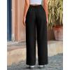 imageBTFBM Striped Wide Leg Pants for Women Dressy Elastic High Waisted Business Casual Outfits Office Work Palazzo TrousersBlack