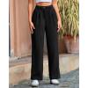 imageBTFBM Striped Wide Leg Pants for Women Dressy Elastic High Waisted Business Casual Outfits Office Work Palazzo TrousersBlack