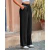 imageBTFBM Striped Wide Leg Pants for Women Dressy Elastic High Waisted Business Casual Outfits Office Work Palazzo TrousersBlack