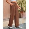 imageBTFBM Striped Wide Leg Pants for Women Dressy Elastic High Waisted Business Casual Outfits Office Work Palazzo TrousersBrown