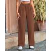 imageBTFBM Striped Wide Leg Pants for Women Dressy Elastic High Waisted Business Casual Outfits Office Work Palazzo TrousersBrown