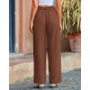 imageBTFBM Striped Wide Leg Pants for Women Dressy Elastic High Waisted Business Casual Outfits Office Work Palazzo TrousersBrown