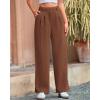 imageBTFBM Striped Wide Leg Pants for Women Dressy Elastic High Waisted Business Casual Outfits Office Work Palazzo TrousersBrown