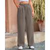 imageBTFBM Striped Wide Leg Pants for Women Dressy Elastic High Waisted Business Casual Outfits Office Work Palazzo TrousersGrey