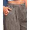 imageBTFBM Striped Wide Leg Pants for Women Dressy Elastic High Waisted Business Casual Outfits Office Work Palazzo TrousersGrey