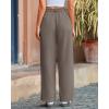 imageBTFBM Striped Wide Leg Pants for Women Dressy Elastic High Waisted Business Casual Outfits Office Work Palazzo TrousersGrey