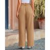 imageBTFBM Striped Wide Leg Pants for Women Dressy Elastic High Waisted Business Casual Outfits Office Work Palazzo TrousersKhaki