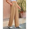 imageBTFBM Striped Wide Leg Pants for Women Dressy Elastic High Waisted Business Casual Outfits Office Work Palazzo TrousersKhaki
