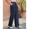 imageBTFBM Striped Wide Leg Pants for Women Dressy Elastic High Waisted Business Casual Outfits Office Work Palazzo TrousersNavy