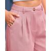 imageBTFBM Striped Wide Leg Pants for Women Dressy Elastic High Waisted Business Casual Outfits Office Work Palazzo TrousersPink